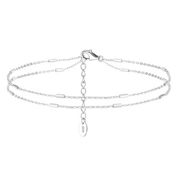 Leselles_Finest Double Line_Anklets_silver_Produktfoto