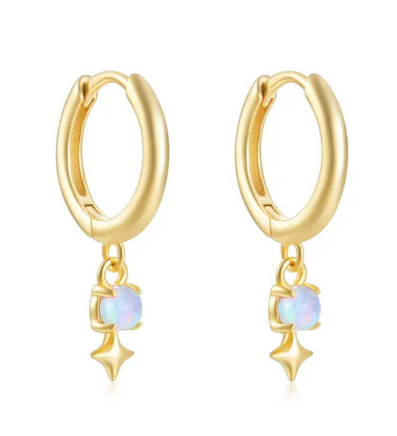 Shimmer Opal Hoops