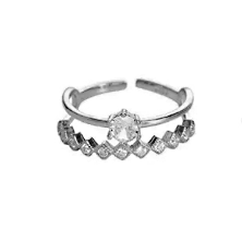 Double Diamond feiner verstellbarer Ring